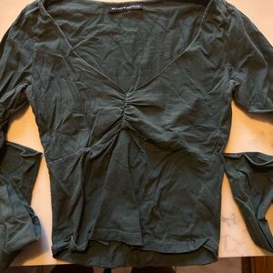 Brandy Melville Green Long Sleeve Shirt -Fits Womens Small